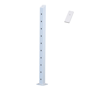 White Coated Cable Railing Stair Posts
